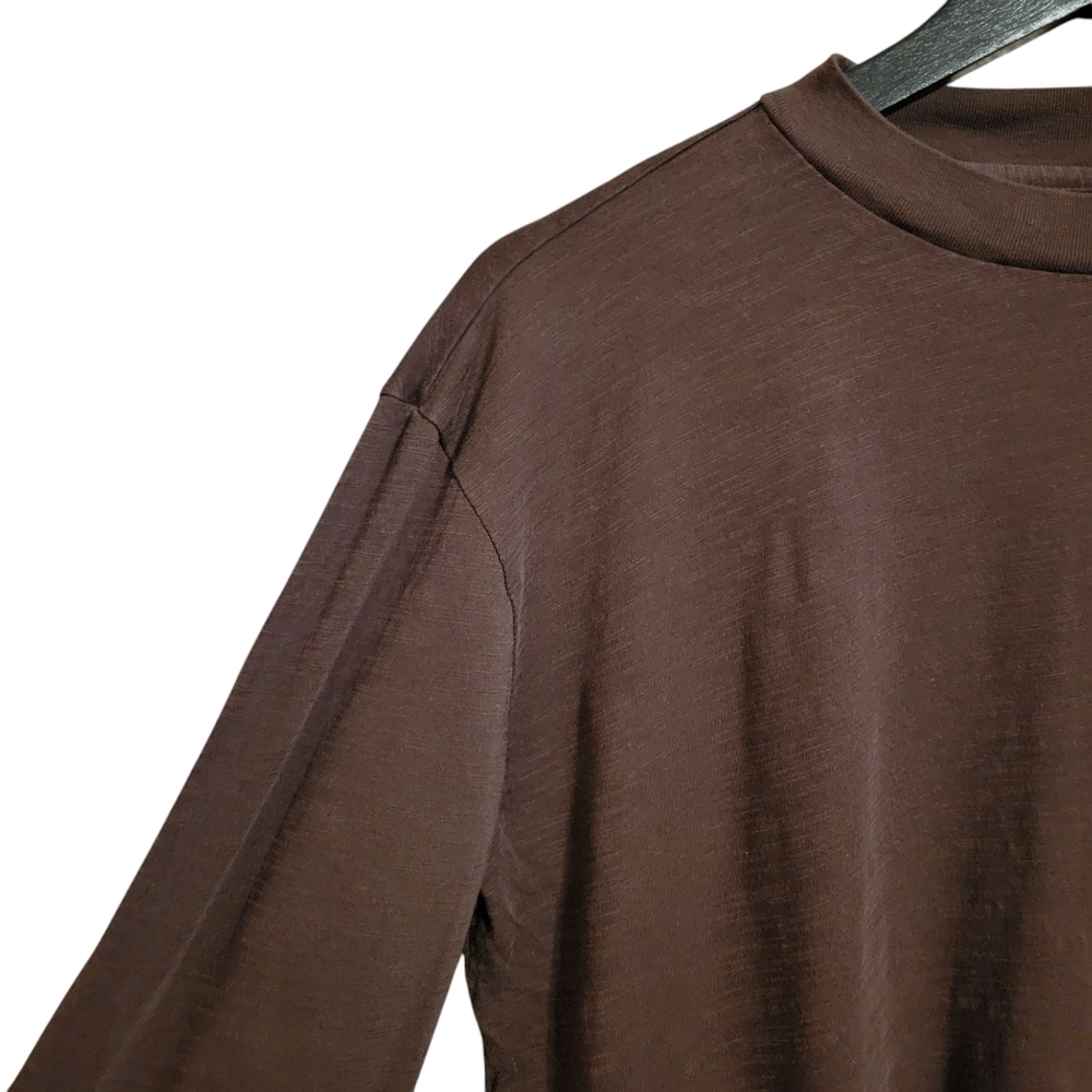 Garnet Hill Brown Organic Pima Cotton Top - Picture 3 of 7